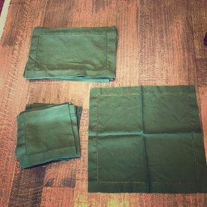 Pottery Barn Linen Hemstitch Placemats napkins -12